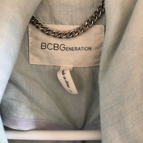 BCBG Chambray Trench Coat - Picture 2 of 4